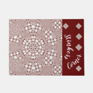 LavishlyOn Stellar Gingham Red White Dog Cat Pet Deurmat