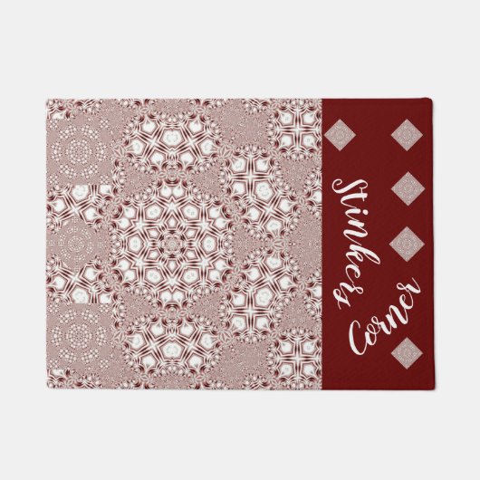 LavishlyOn Stellar Gingham Red White Dog Cat Pet Deurmat (Voorkant)