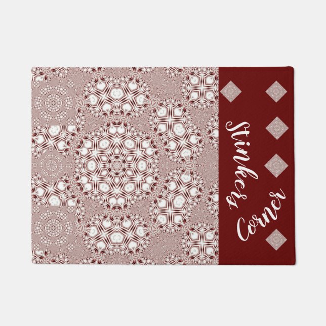 LavishlyOn Stellar Gingham Red White Dog Cat Pet Deurmat (Voorkant)