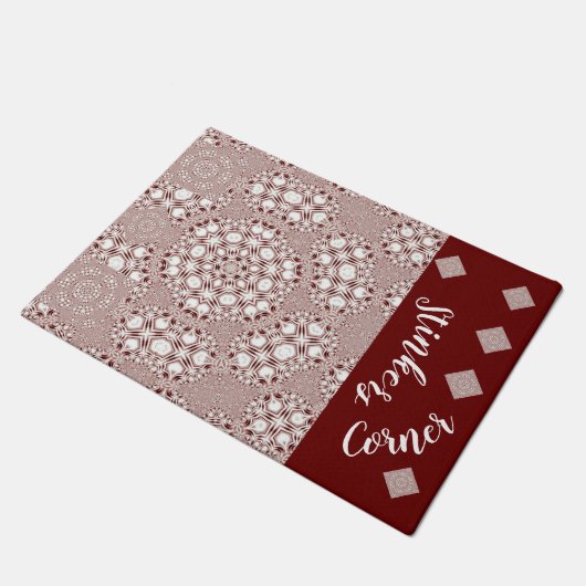 LavishlyOn Stellar Gingham Red White Dog Cat Pet Deurmat (Schuin)