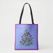 LavishlyOp blauwe Paarse roze kerstboom Tote Bag (Voorkant)