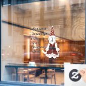 LavishlyOp Country Santa Puppy Kerstkoepel  Raamsticker (Cafe Raam)