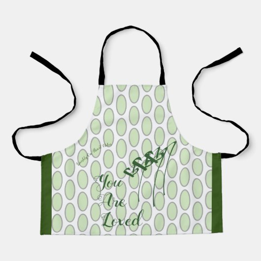 LavishlyOp Groen ben je dol op hartopmerkingen Schort (Voorkant)