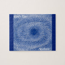 LavishlyOp monogram was de kleur blauw God's oog