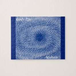 LavishlyOp monogram was de kleur blauw God's oog Legpuzzel