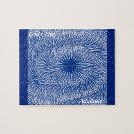 LavishlyOp monogram was de kleur blauw God's oog Legpuzzel (Horizontaal)