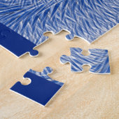 LavishlyOp monogram was de kleur blauw God's oog Legpuzzel (Zijkant)