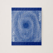 LavishlyOp monogram was de kleur blauw God's oog Legpuzzel (Verticaal)