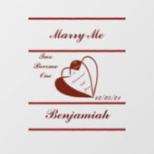 LavishlyOp Red Two word één harthuwelijk met me Wi Raamsticker (Vel)