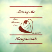 LavishlyOp Red Two word één harthuwelijk met me Wi Raamsticker (Vel 3)