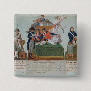 Lavoisier, Comite de Surete Generale Vierkante Button 5,1 Cm