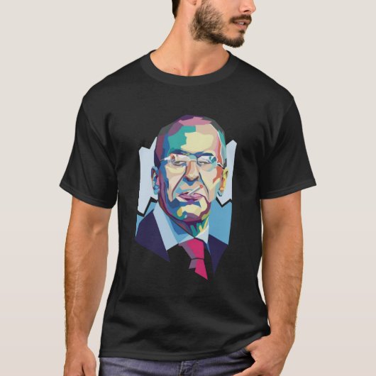 Lavrov Polygonal Portret Russia Politiek T-shirt (Voorkant)