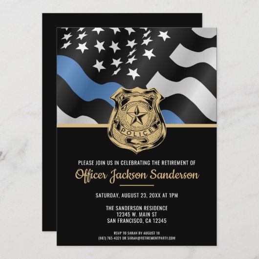 Law Enforcement Officer Police Retirement Party Kaart (Voorkant / Achterkant)
