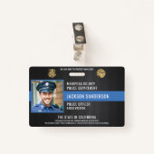 Law Enforcement Police Department Employee ID Badge (Voorkant met clip)
