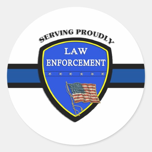 Law Enforcement Ronde Sticker (Voorkant)