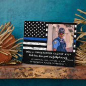 Law Enforcement Thin Blue Line Politie Herdenking Fotoplaat (Zijkant)