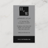 Law Firma Black/Aged Silver Visitekaartje (Achterkant)