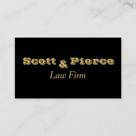 Law Firma Black Bold Gold Letters Visitekaartje (Voorkant)