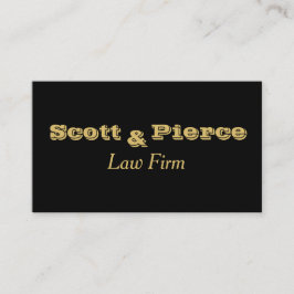 Law Firma Black Bold Gold Letters Visitekaartje
