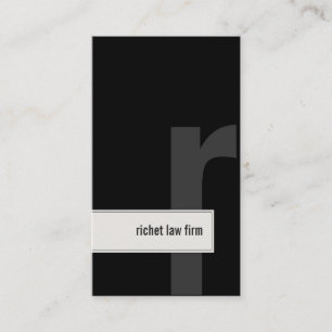 Law Firma Lawyer Visitekaartje Bold Monogram Black