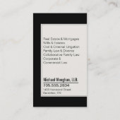 Law Firma Lawyer Visitekaartje Bold Monogram Black (Achterkant)