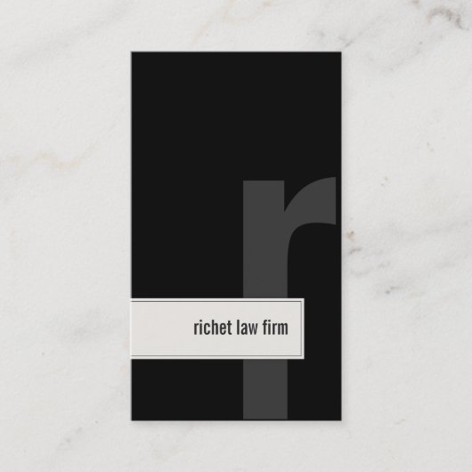 Law Firma Lawyer Visitekaartje Bold Monogram Black (Voorkant)