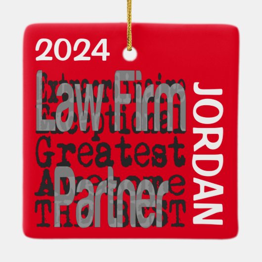Law Firma Partner Extraordinaire CUSTOM Keramisch Ornament (Achterkant)