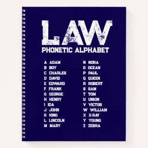 LAW Fonetisch Alfabet – Marineblauw Spiraal Notebo Notitieboek