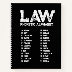LAW Fonetisch Alfabet – Zwarte Spiraal Notebook Notitieboek