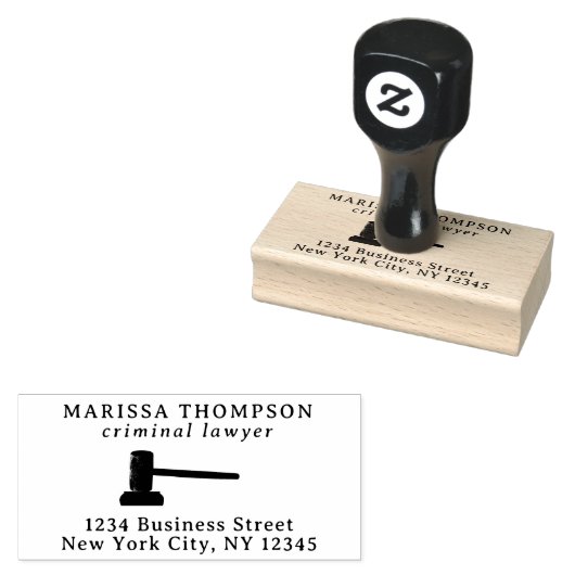 Law Gavel Juridisch Antiek Advocate Retouradres Rubberstempel (Gestempeld)