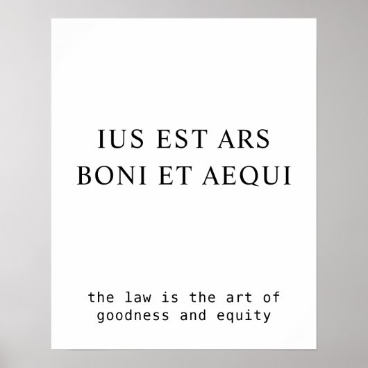 Law Goodness & Equity Inspirerend Latijnse Quote Poster (Voorkant)