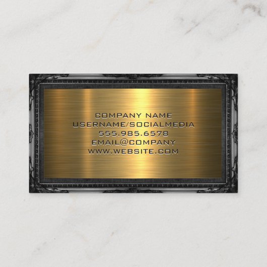 Law Justice Scales | ANTIEK LIJST | Goud Metaal Visitekaartje (Achterkant)