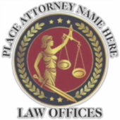 Law Kantoor Custom-Cut Vinyl Sticker (Voorkant)