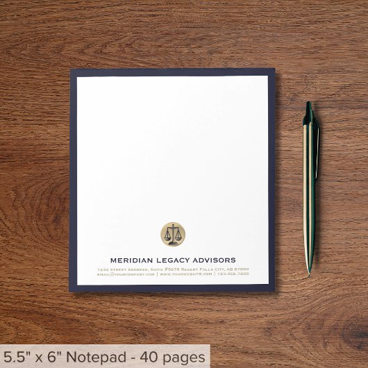 Law Kantoor Elegant Professional gepersonaliseerd Notitieblok
