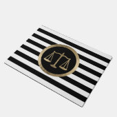 Law Kantoor Gold Scale Modern Stripes Lawyer Deurmat (Schuin)