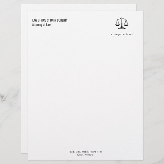 LAW KANTOOR Letterhead Briefhoofd Ontwerp (Voorkant / Achterkant)