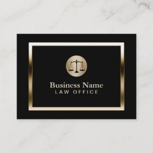Law Kantoor Modern Gold Border Attorney Lawyer Visitekaartje