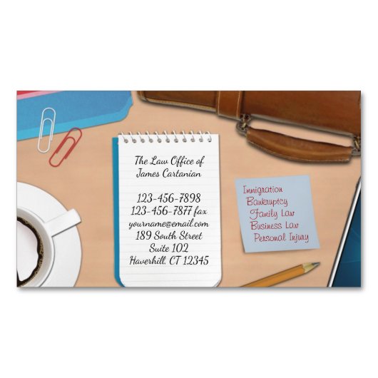 Law Kantoor Work Magnetisch Visitekaartje (Voorkant)