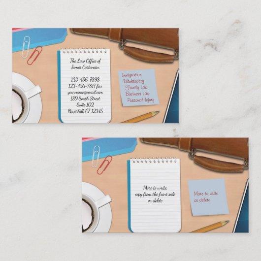 Law Kantoor Work Visitekaartje (Voorkant / Achterkant)