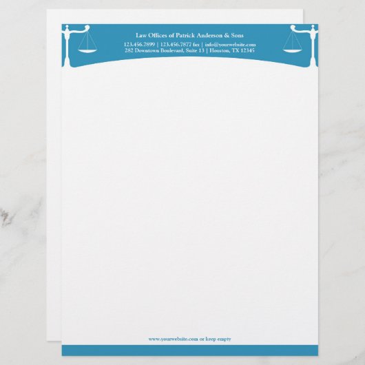 Law Letterhead Gepersonaliseerd Briefhoofd (Voorkant / Achterkant)
