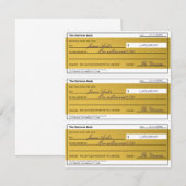 Law of Attraction 3 Blank Printable Gold Checks (Voorkant / Achterkant)