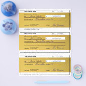 Law of Attraction 3 Blank Printable Gold Checks Flyer (Enkel)