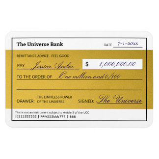 Law of Attraction Elegant Gold Abundance Check Magneet