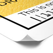 Law of Attraction Elegant Gold Abundance Check Poster (Hoek)