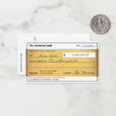 Law of Attraction Gold Manifestation Blank Check Notitiekaartje (Voorkant / Achterkant in situ)