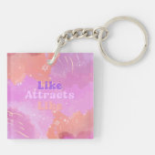 Law of Attraction Motivational Inspirational Pink Sleutelhanger (Achterkant)