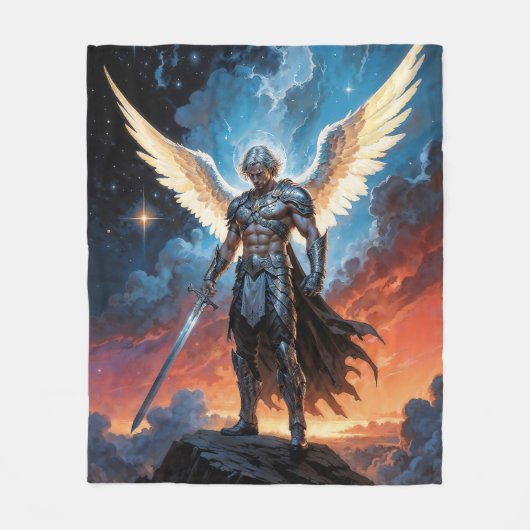 Law of Heaven Archangel Michael Fleece Deken (Voorkant)