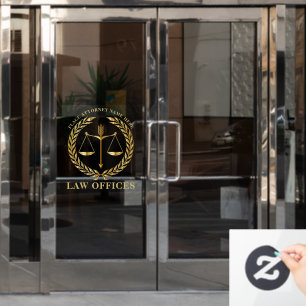 Law Offices - Attorney Justice Scales gepersonalis Raamsticker