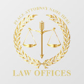 Law Offices - Attorney Justice Scales gepersonalis Raamsticker (Vel)