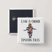 Law & Order-knop Vierkante Button 5,1 Cm (Voorkant /achterkant)